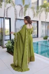 Ka 1237 Mul Chanderi Mirror Lace Work Gown With Pant with Dupatta